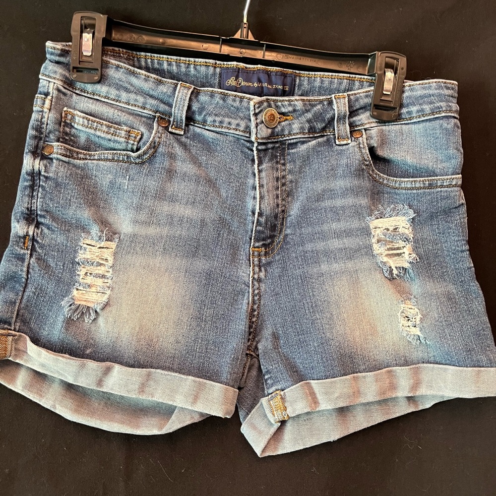 Lauren James Seersucker lined Denim Shorts